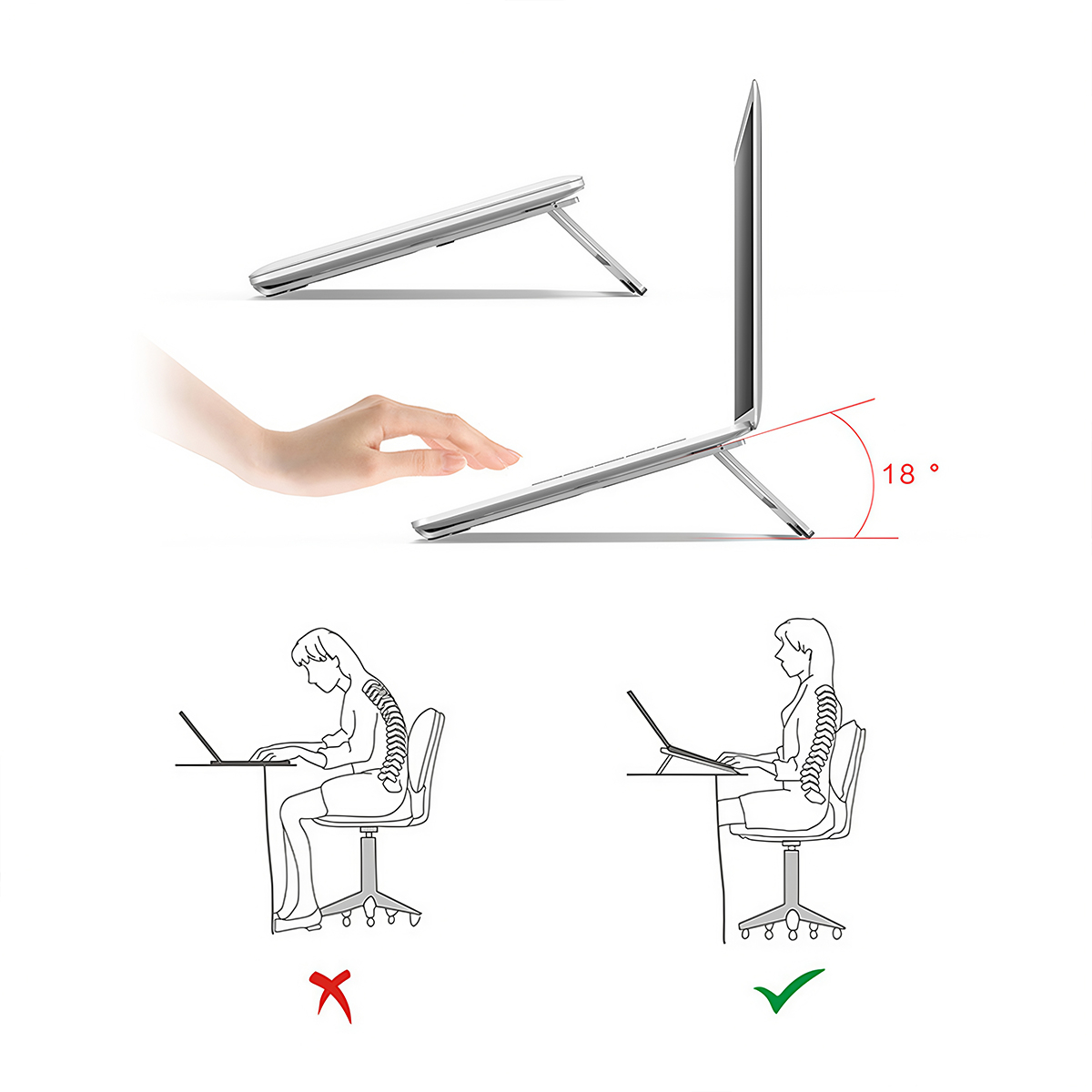Soporte Para Laptop Soporte De Aluminio Para Macbook - Imagen 6