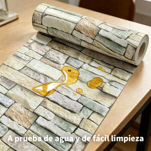 Papel Adhesivo Tapiz Pared Piedra 3d Decoración Rollo 10 Mts, foto 5