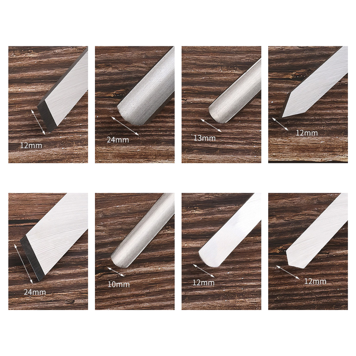 Gubia Para Torno De Madera Juego 8 Piezas Iluminaras - Imagen 4