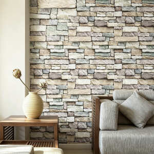 Papel Adhesivo Tapiz Pared Piedra 3d Decoración Rollo 10 Mts, foto 9