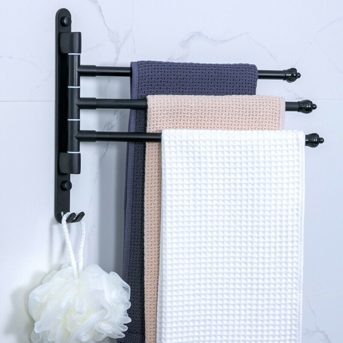 Toallero Móvil Aluminio De 3 Brazos Ideal Baño Calidad - Imagen 5