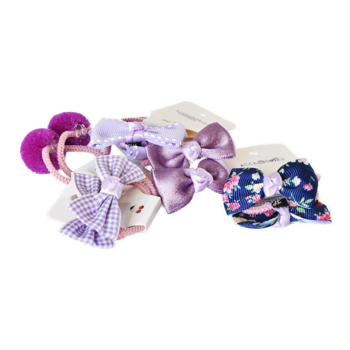 Pack X 5 Moñas Gomitas Para El Pelo Infantiles Iluminaras - Imagen 1