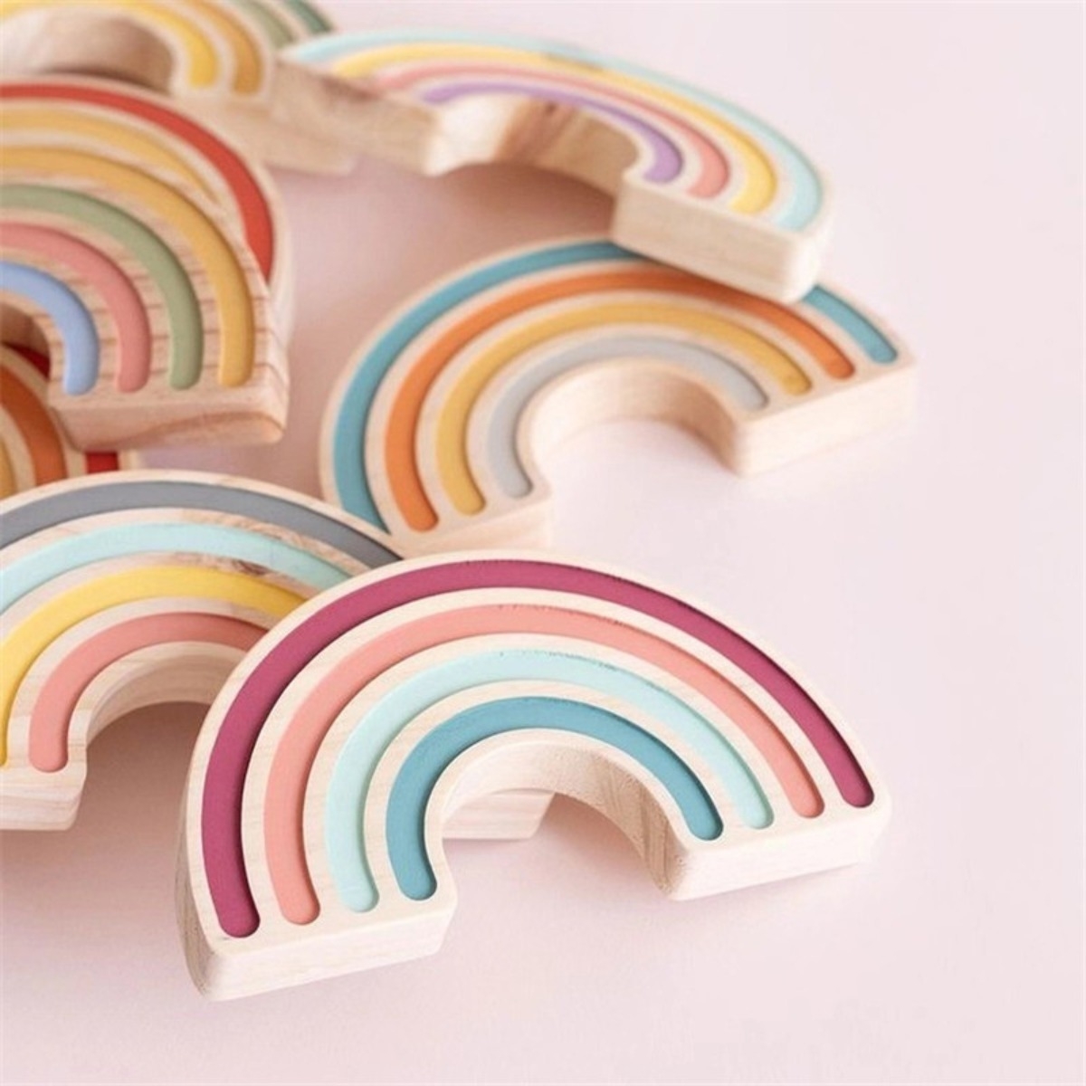Adorno Arcoiris De Madera Para Cuarto Infantil Boho - Imagen 10