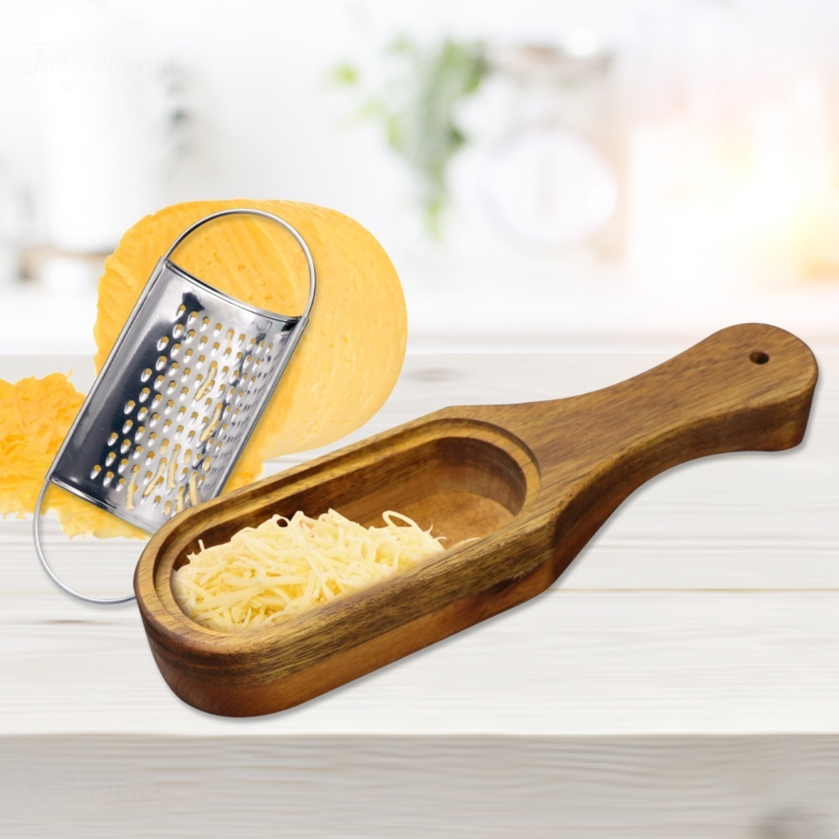 Rallador De Queso Especias Para Mesa Base Madera Iluminaras - Imagen 5