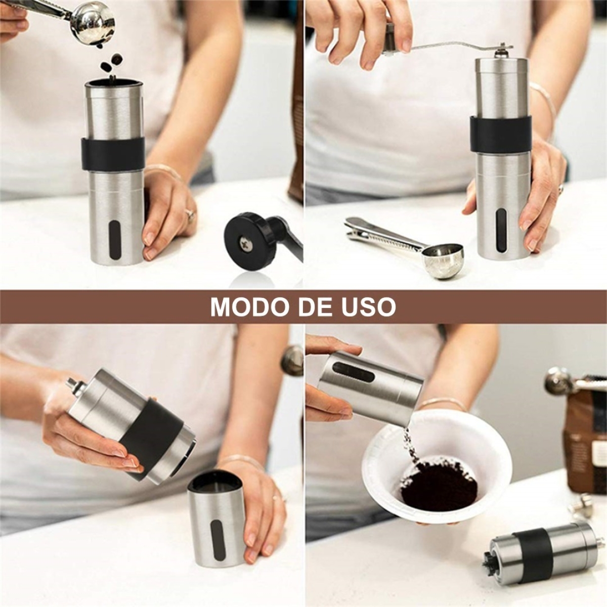 Molinillo Manual Cafe Acero Inoxidable 40gr Regulable - Imagen 2
