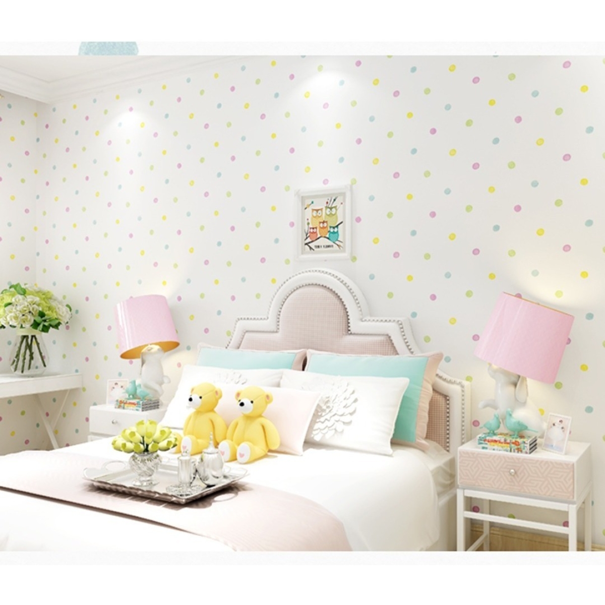 Papel Adhesivo Niños Empapelar Paredes Puntos Colores - Imagen 5