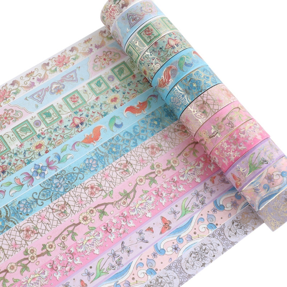 Set X12 Cinta Adhesiva Decorativa De Papel Washi Tape Deco - Imagen 13