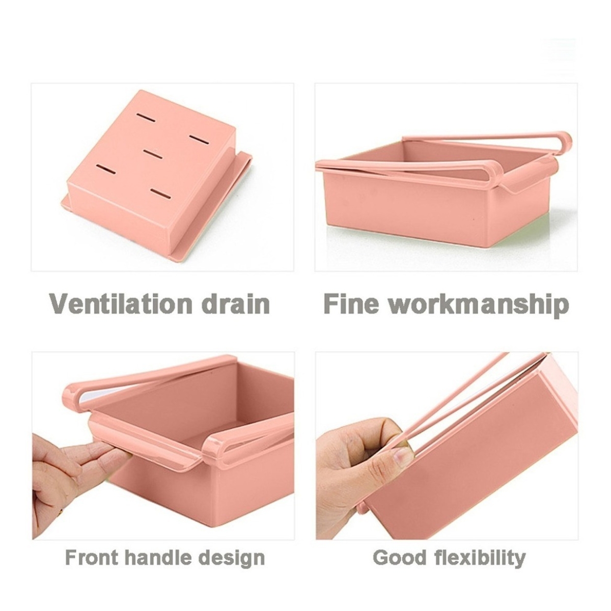 Set X2 Cajón Organizador Plástico Resistente Para Heladera - Imagen 3