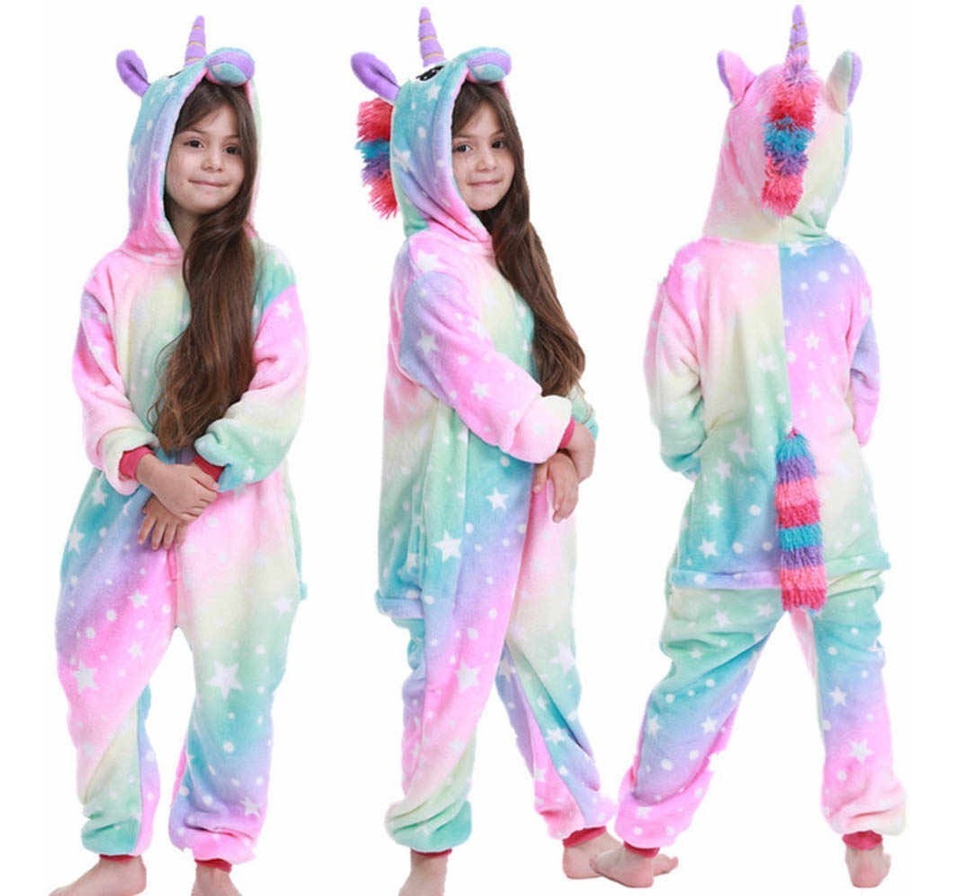 Pijama Unicornio Para Niña Niño Invierno Xs S M - Iluminarás