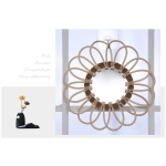 Espejo Colgante Pared Ratán Flor Redondo Decoración 28 Cm - Imagen 2