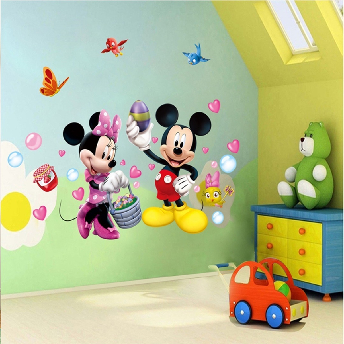 Vinilo Decorativo De Pared Mickey Y Minnie Adhesivo Sticker - Imagen 4
