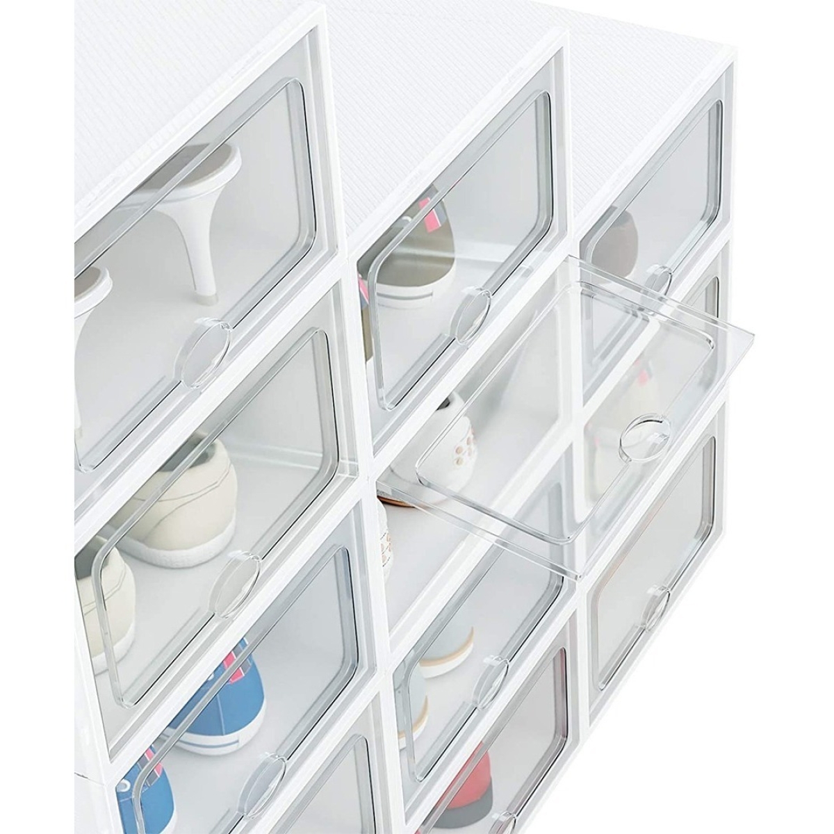 Organizador De Zapatos Caja Transparente Apilable 33x23x13cm - Imagen 4