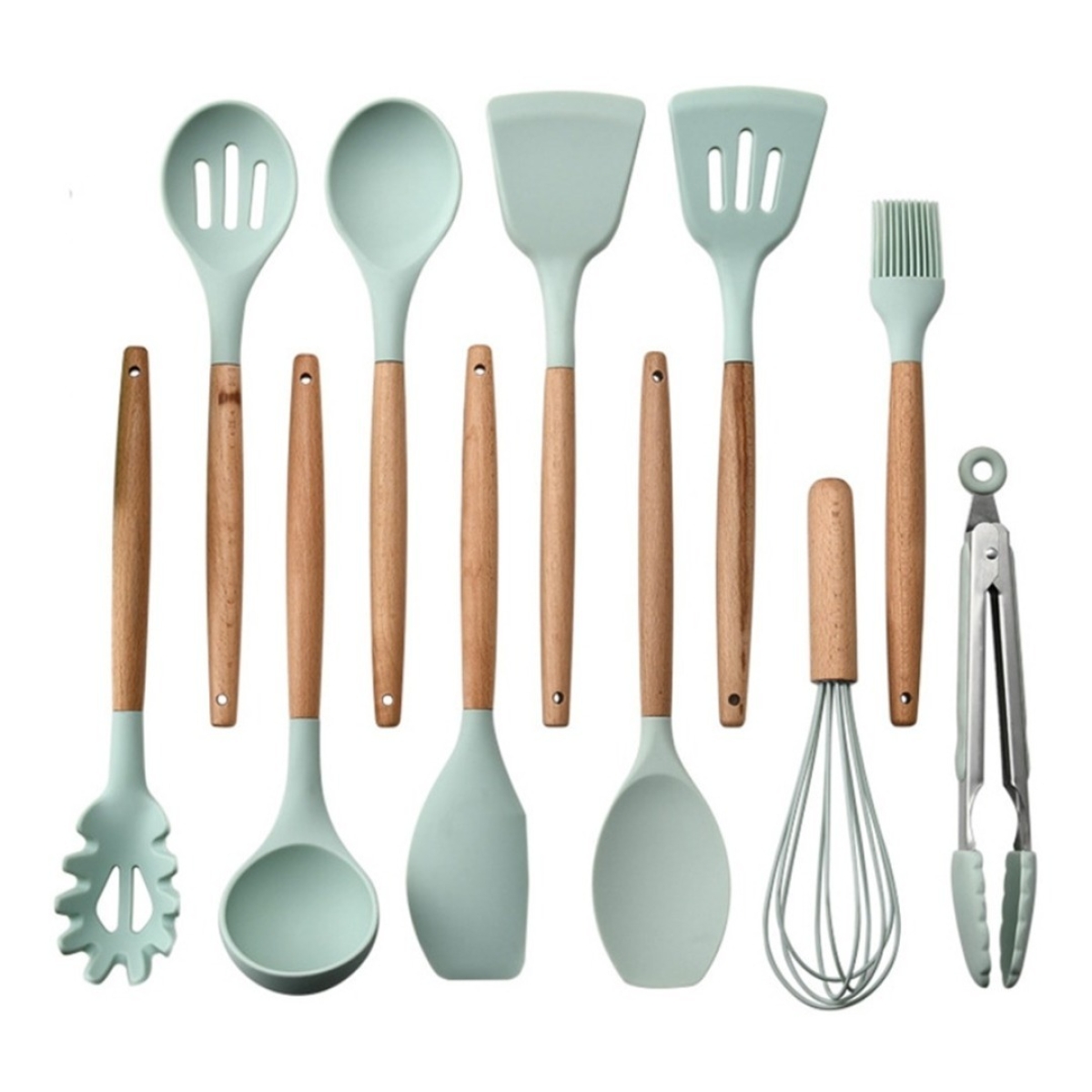 Juego 11 Piezas Utensilios Silicona + Soporte Cocina - Imagen 3