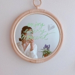 Espejo Colgante Pared Ratán Redondo Decoración 36 Cm - Imagen 5