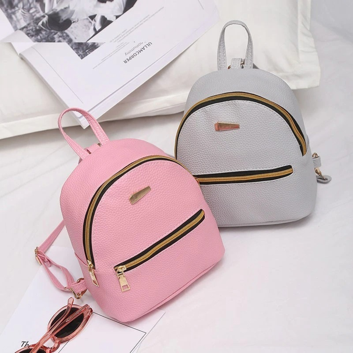 Mini Mochila Bandolera Simil Cuero Moderna Chica - Imagen 3