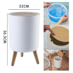 Papelera Cesto Basura Patas De Madera Decorativo Cocina Baño - Imagen 6