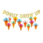 Decoracion De Cumpleaños Globo De Papel Cono Helado 30cm - Imagen 13