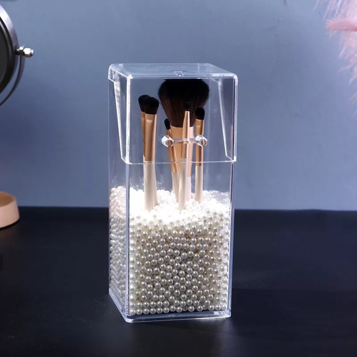 Organizador De Acrilico Para Brochas Soporte Cosmeticos - Imagen 2