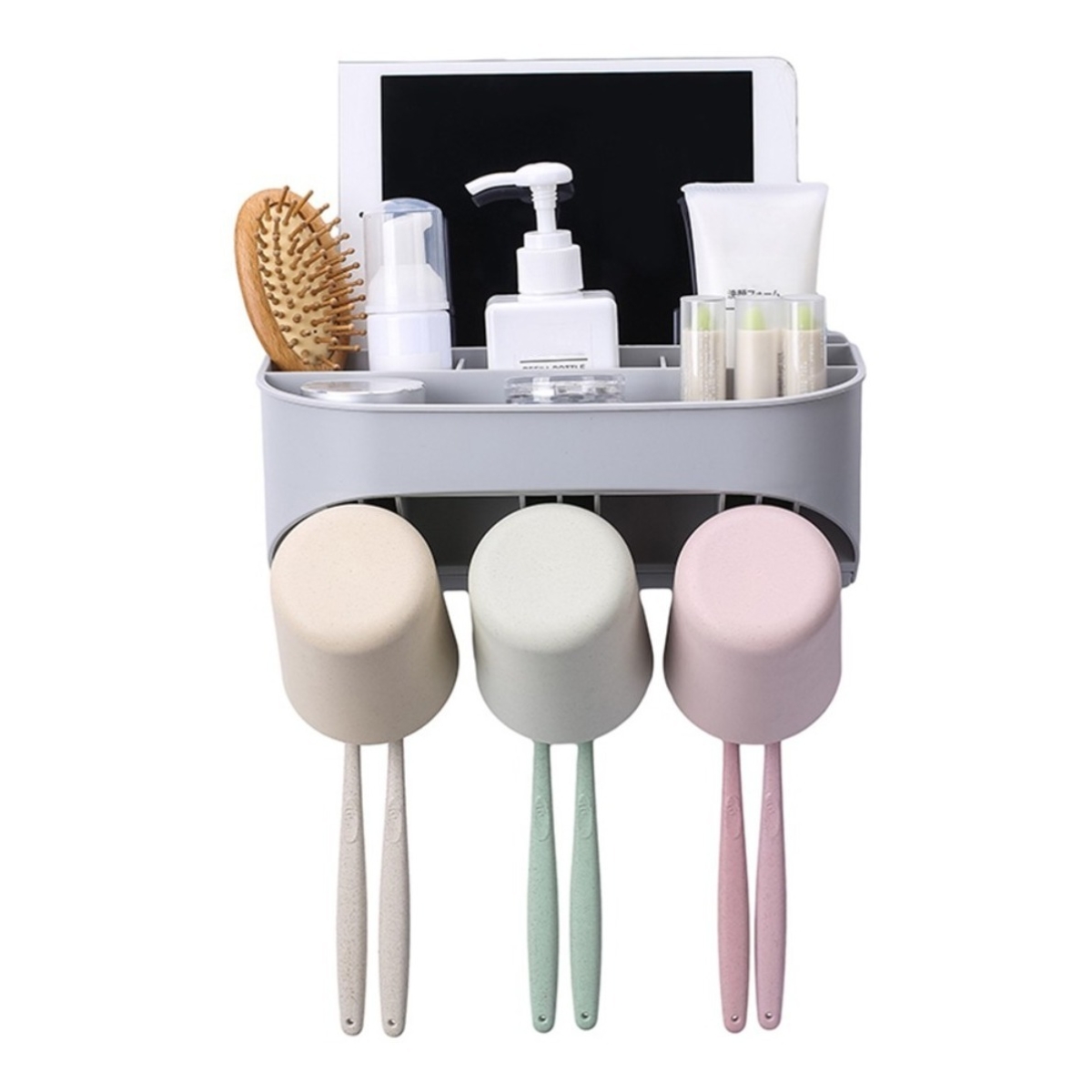Soporte Organizador Baño Porta Cepillos De Dientes Adhesivo - Imagen 1