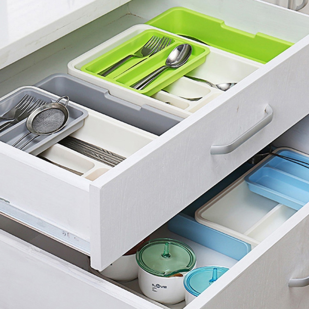 Cubiertero Para Cajon Cocina Organizador Extensible Cubierto - Imagen 5