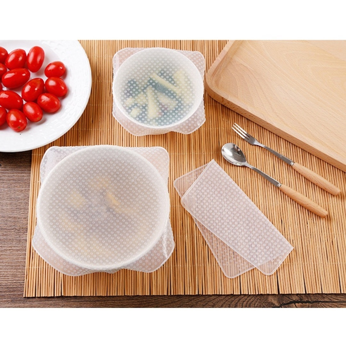 Tapa Alimentos Re Utilizables Silicona X 3 Iluminaras - Imagen 1