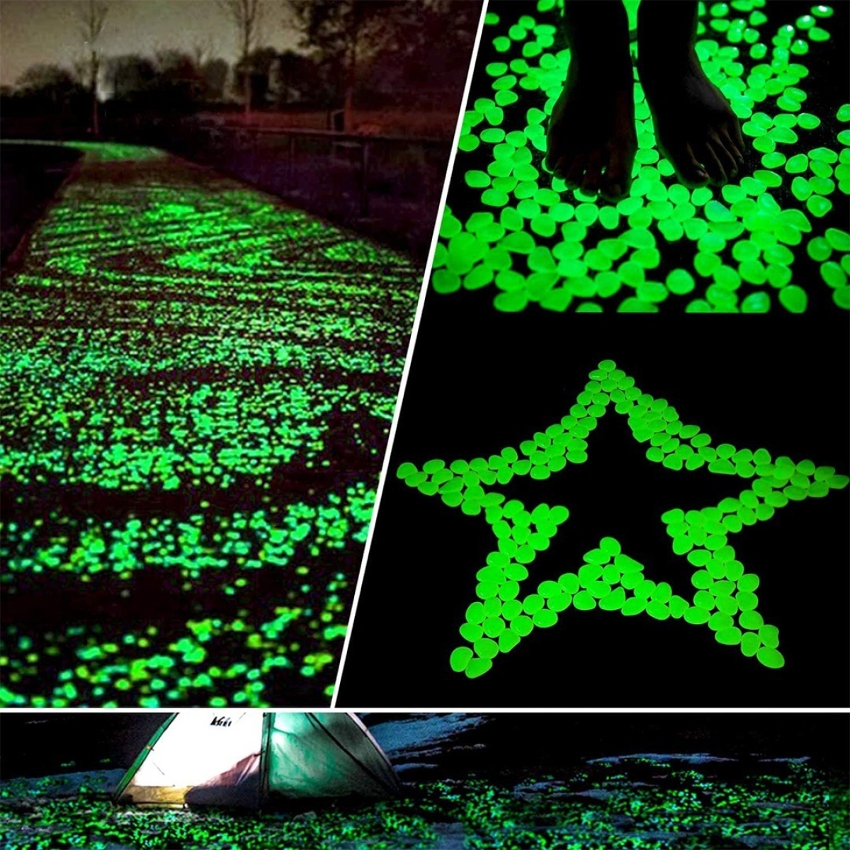 Piedras Decorativas Brillantes Luminosas Para Jardín Césped - Imagen 4