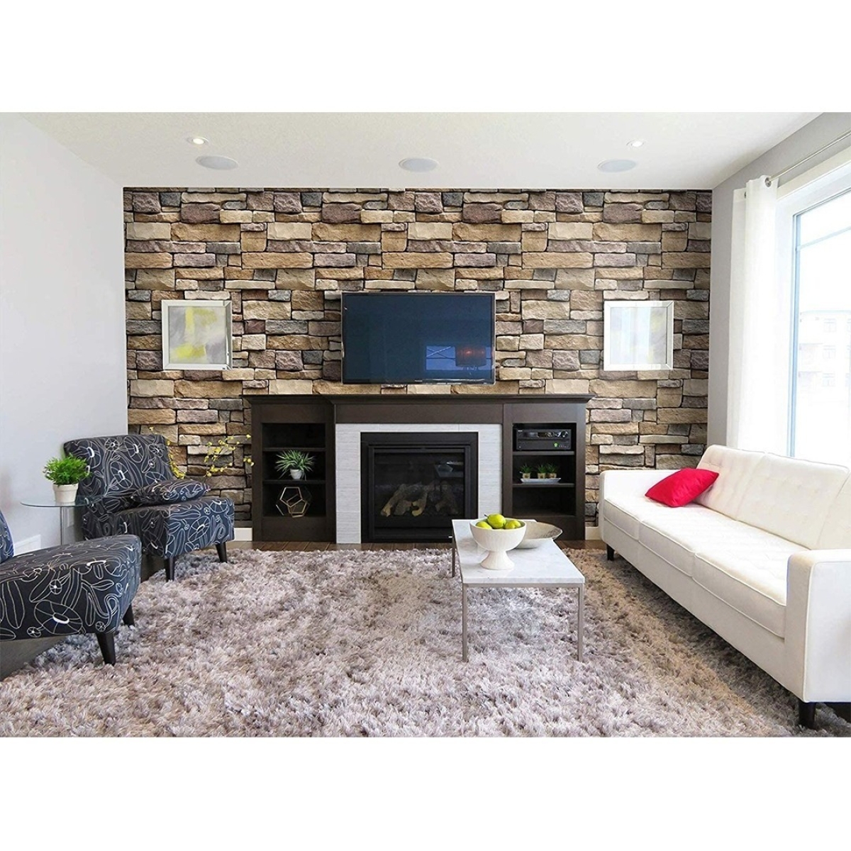 Papel Adhesivo Tapiz Pared Piedra 3d Decoración Rollo 10 Mts - Imagen 3