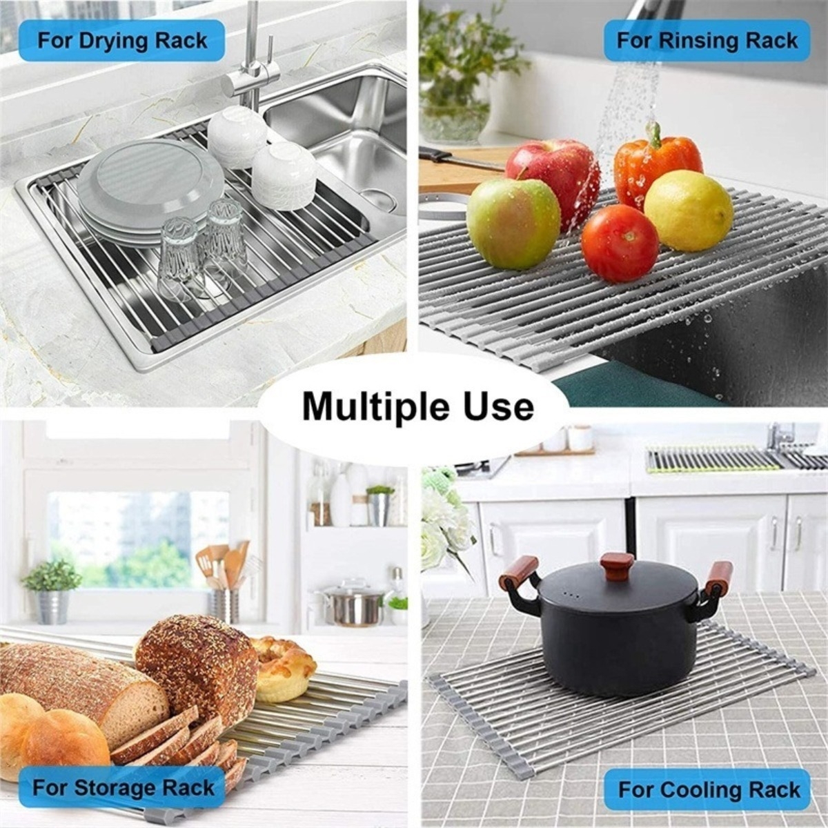 Escurridor Platos Vajilla Frutas Verduras Plegable 37 X 28 - Imagen 6