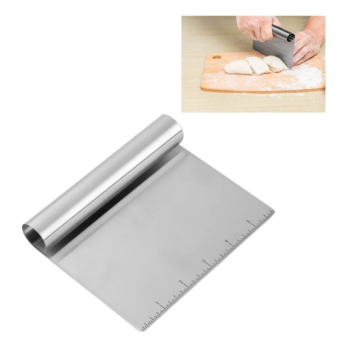 Raspador Y Cortador Para Masa De Pizza Con Mango Cocina - Imagen 1