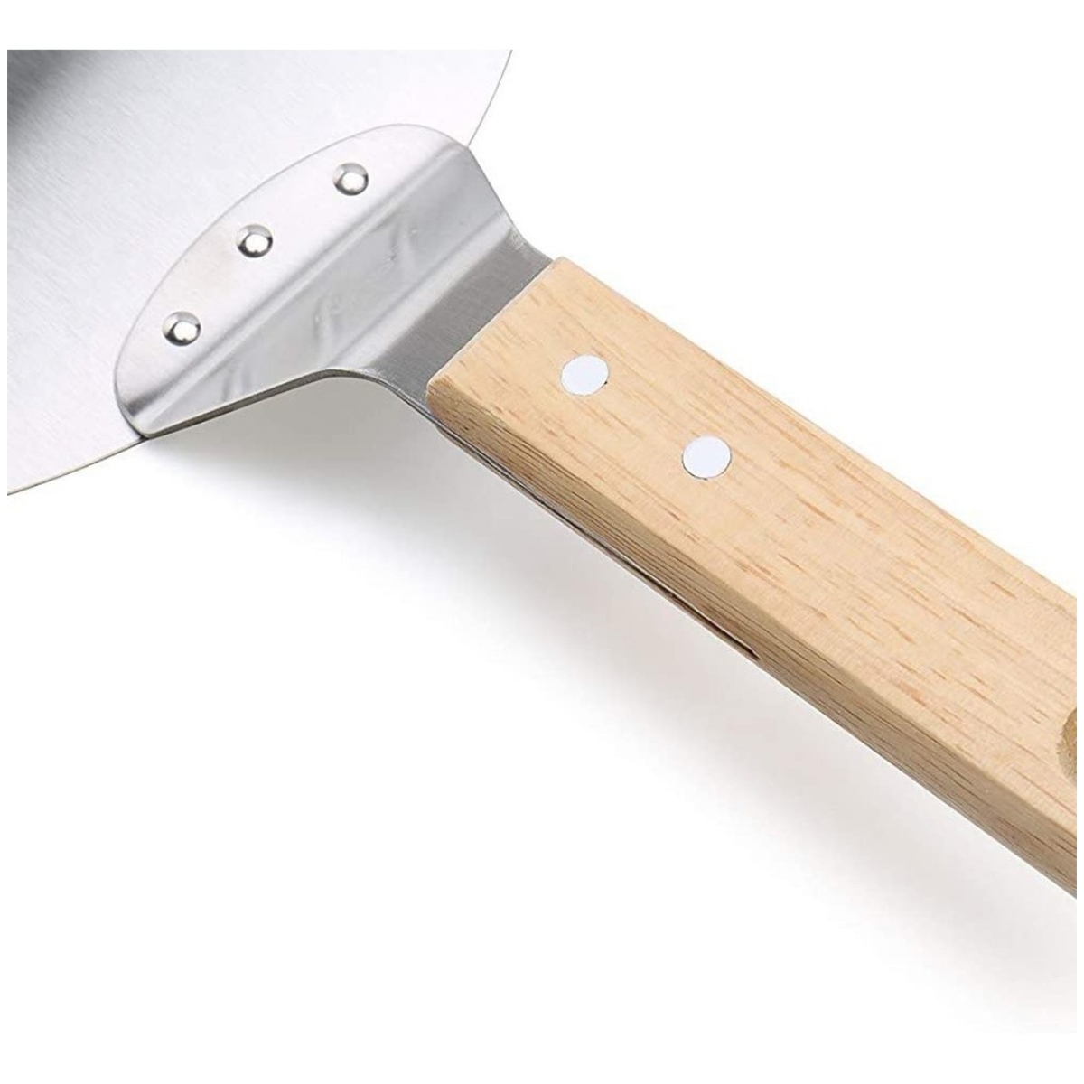 Pala De Pizza De Acero Inoxidable Mango De Madera 26cm D - Imagen 3