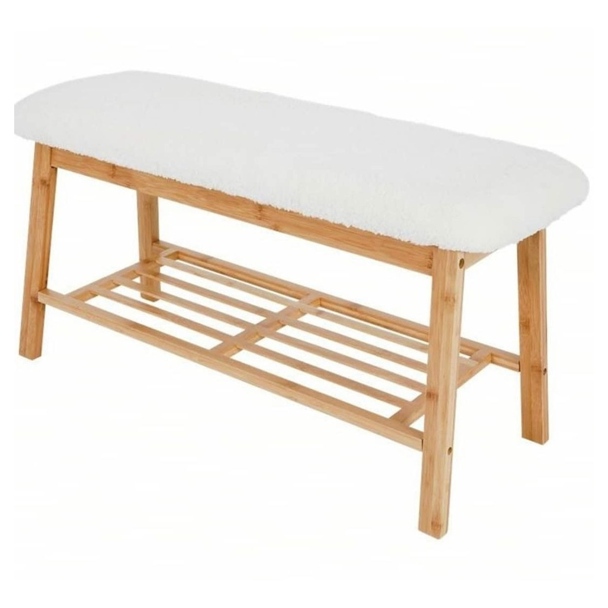 Banqueta Banco Pie De Cama Nordico Dormitorio Corderito - Imagen 3