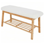 Banqueta Banco Pie De Cama Nordico Dormitorio Corderito - Imagen 3