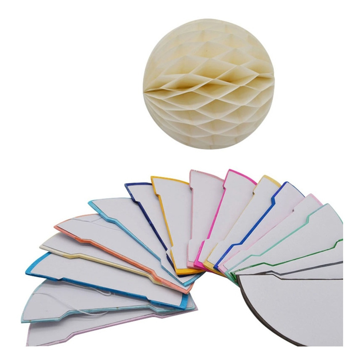 Decoracion De Cumpleaños Pompones De Papel Pelota - 20cm - Imagen 3