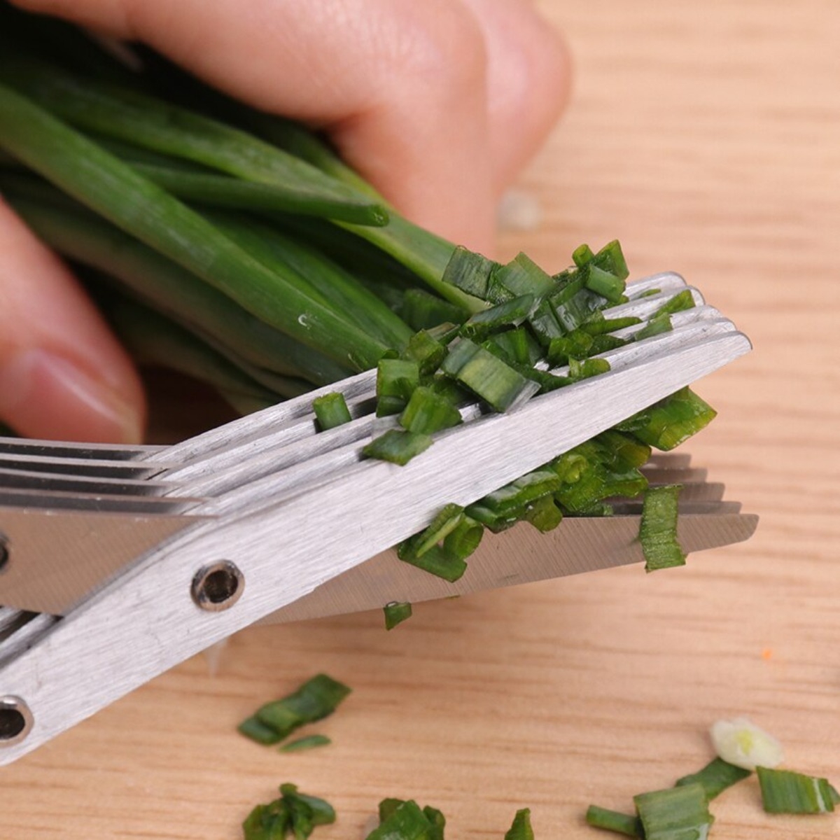 Tijera De 5 Cortes Ideal Cocina Manualidades Hierbas Flecos - Imagen 6