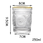 Vaso De Vidrio Nórdico Borde Dorado Ideal Agua Tragos- 260ml - Imagen 7