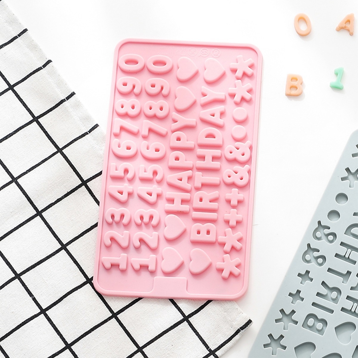 Molde De Silicona Numeros + Happy Birthday Decoracion Tortas - Imagen 16