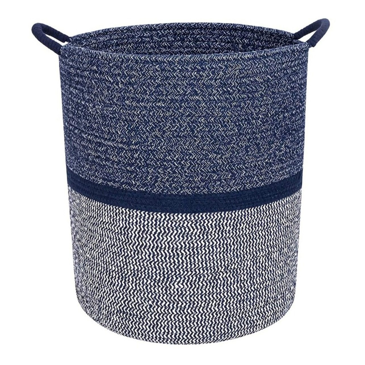 Cesto Para Ropa Sucia Gran Capacidad Algodon Navy - 42x36 - Imagen 1