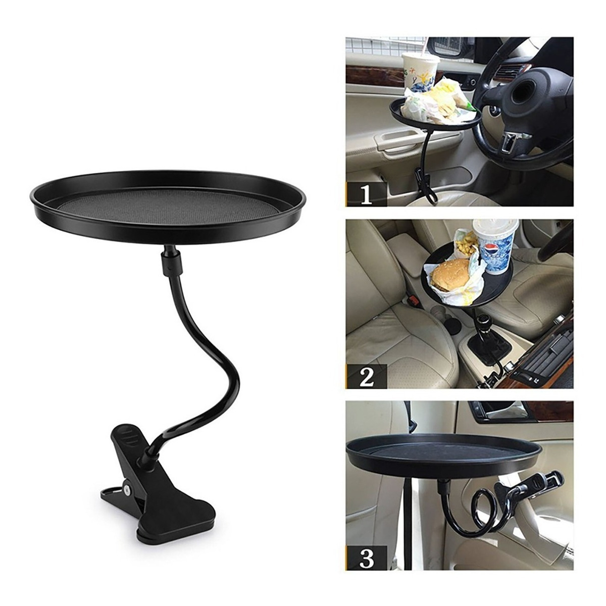 Mesa Bandeja Para Auto Mesita Con Pinza Multiuso - Imagen 4