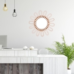 Espejo Colgante Pared Ratán Redondo Decoración 31 Cm - Imagen 2