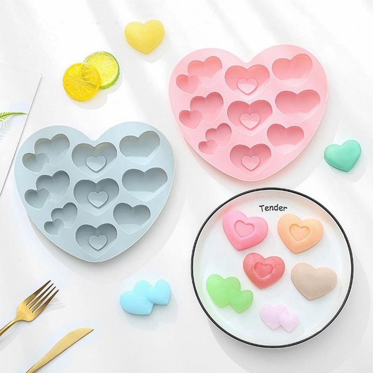 Molde De Silicona Corazones Bombones Jabones Pasteleria - Imagen 11