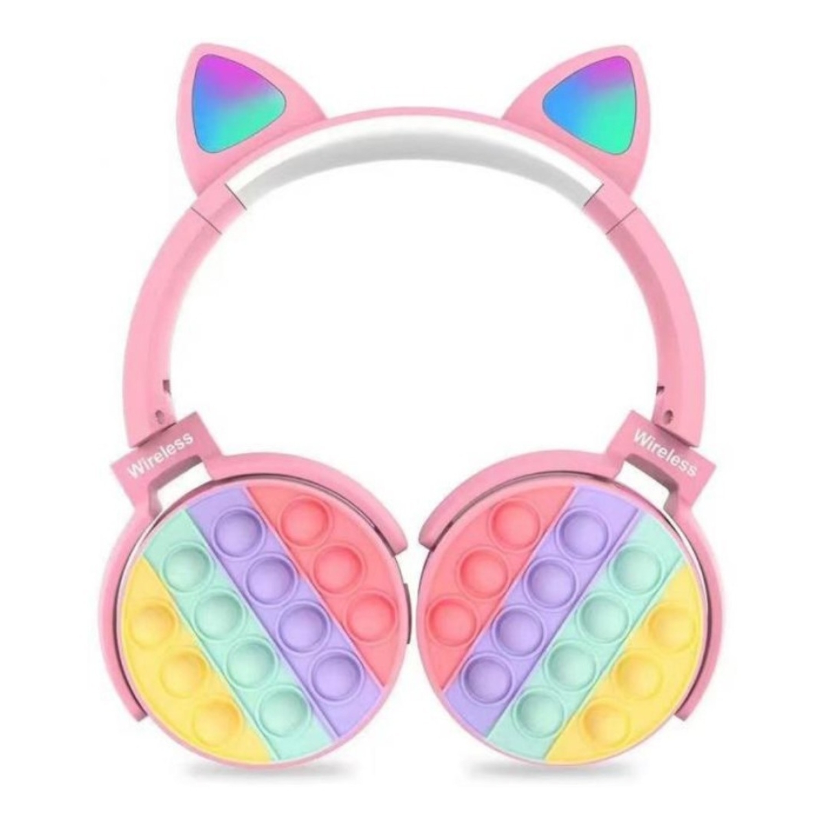 Auriculares Pop It Con Orejas Y Luces Divertidos Bluetooth - Imagen 8