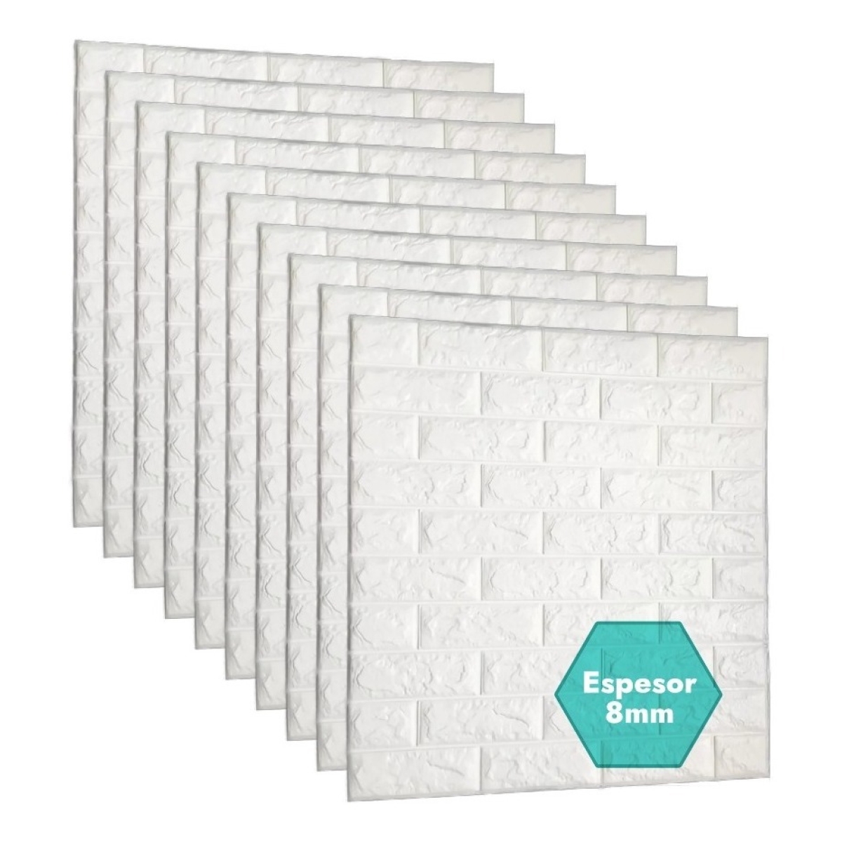 Pack X 10 Placa Revestimiento Pared Autoadhesiva 70x77cm 8mm - Imagen 9