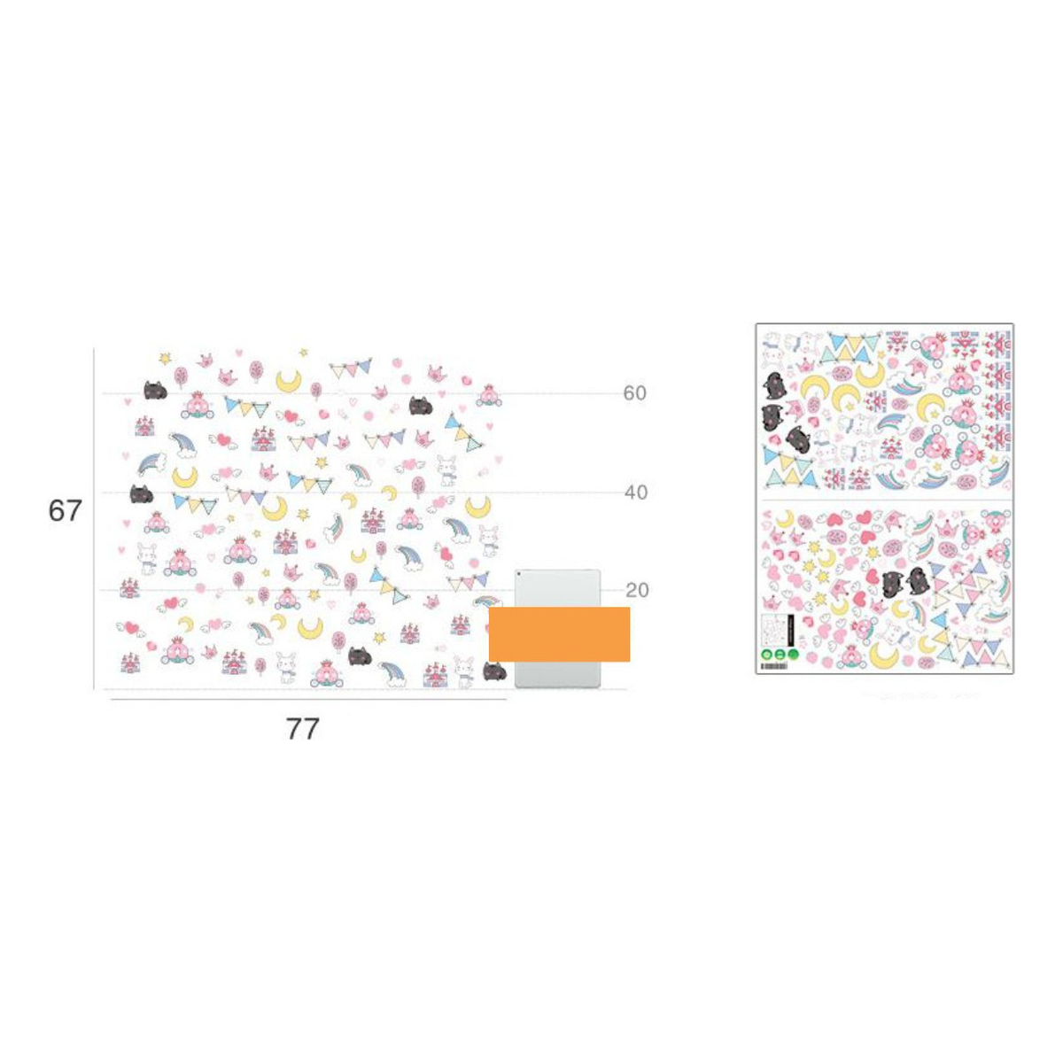 Vinilo Decorativo Infantil Kawaii Cute Variado Pared Sticker - Imagen 1