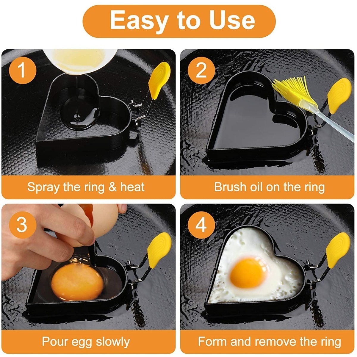 Moldes Cocina Antiadherentes Para Huevo Frito Y Panqueques - Imagen 3