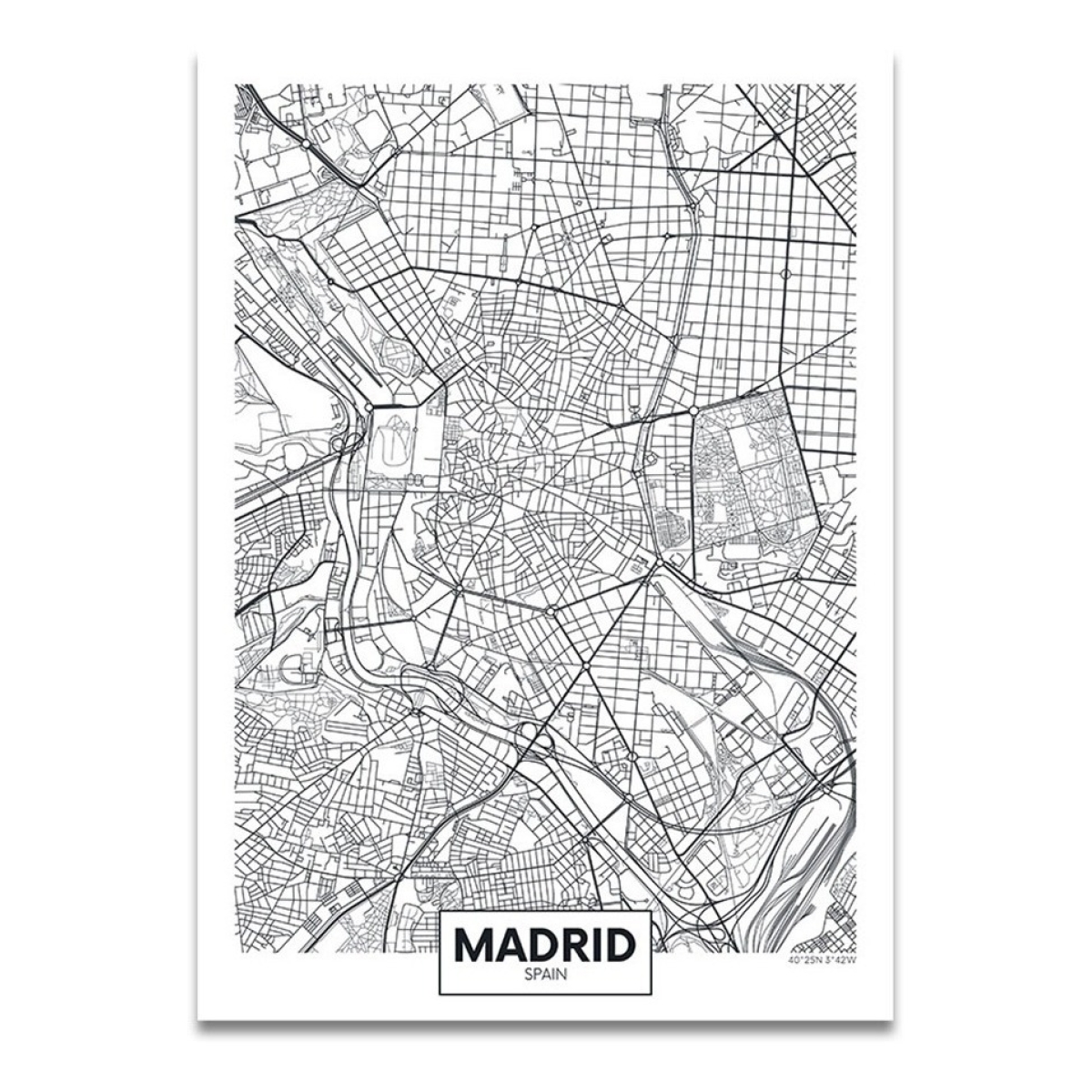Cuadros Decorativos Mapas Ciudades Marco De Madera 50x70cm - Imagen 117