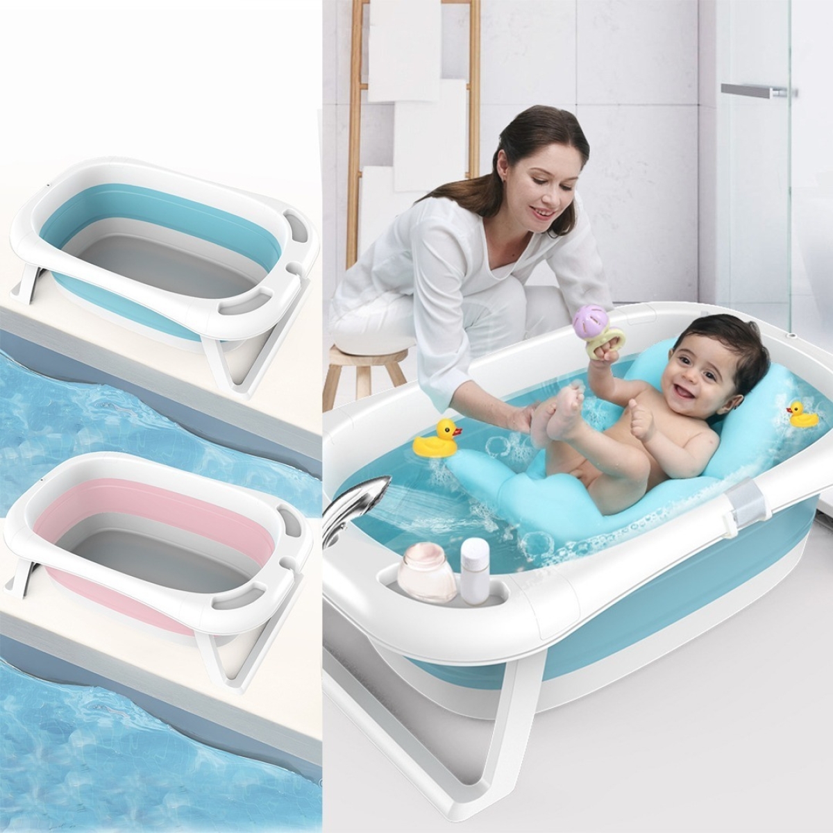 Bañito Bebé Plegable Oval Alta Calidad Baño Bebe - Imagen 14