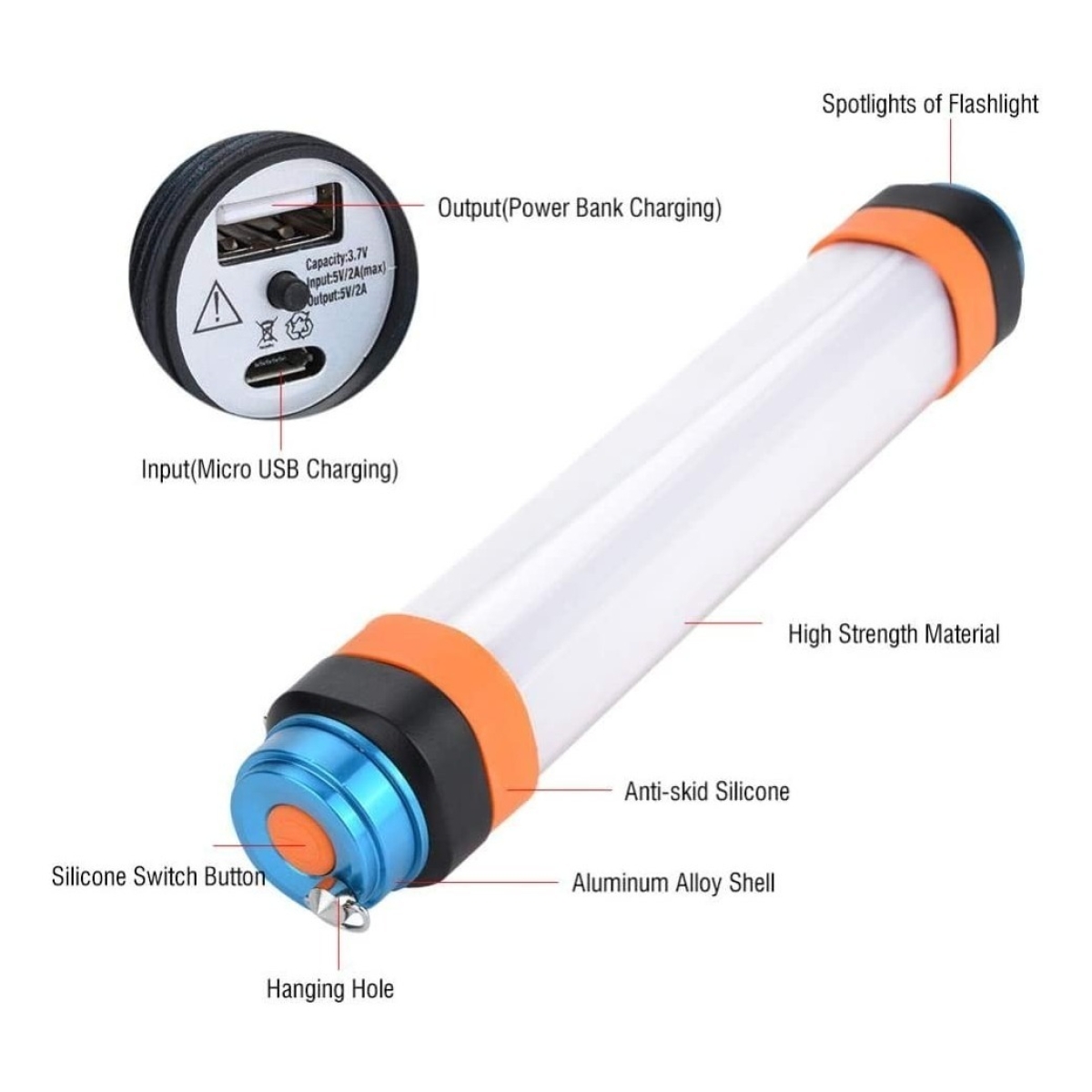 Linterna Lámpara Multifuncion Recargable Ip68 Magnetica T-25 - Imagen 7