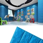 Revestimiento Adhesivo Panel 3d Simil Ladrillo Celeste 0.8mm - Imagen 6