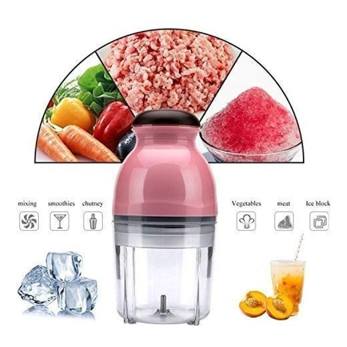 Licuadora Picadora Eléctrica Verduras Vegetales Frutas Jugo - Imagen 6