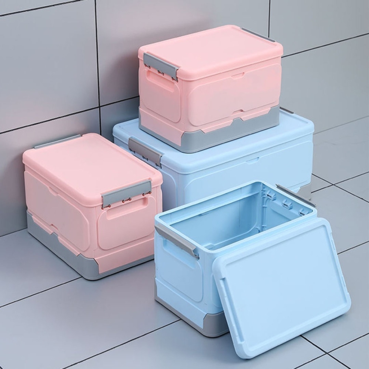 Caja De Almacenamiento Organizacion Con Tapa Y Tranca Chica - Imagen 12